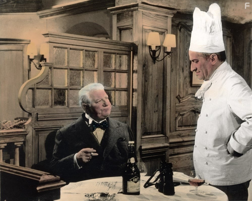 Louis de Fun?s and Jean Gabin in The Gentleman from Epsom (1962)