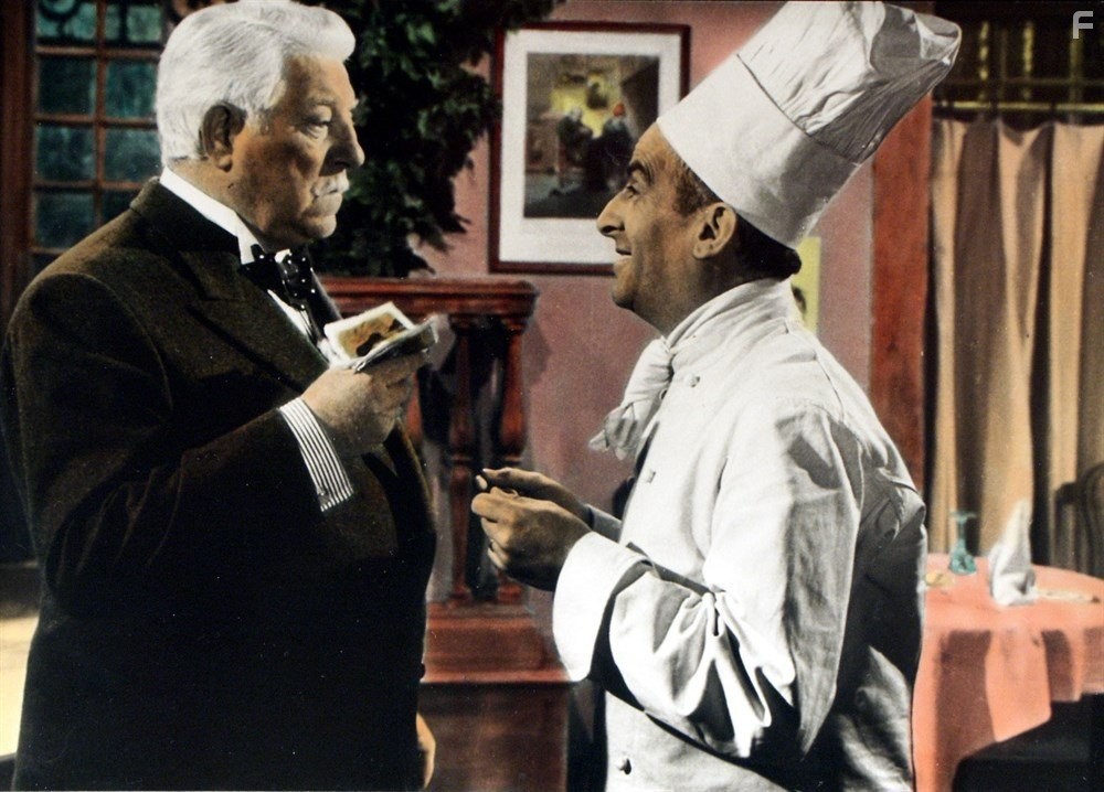Louis de Fun?s and Jean Gabin in The Gentleman from Epsom (1962)