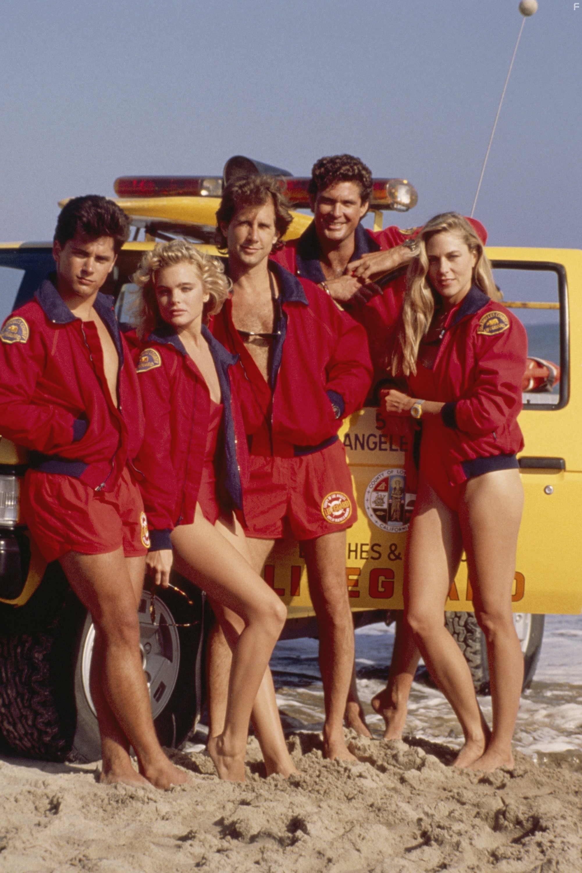 Erika Eleniak, David Hasselhoff, Parker Stevenson, Billy Warlock, and Shawn Weatherly in Спасатели Малибу (1989)