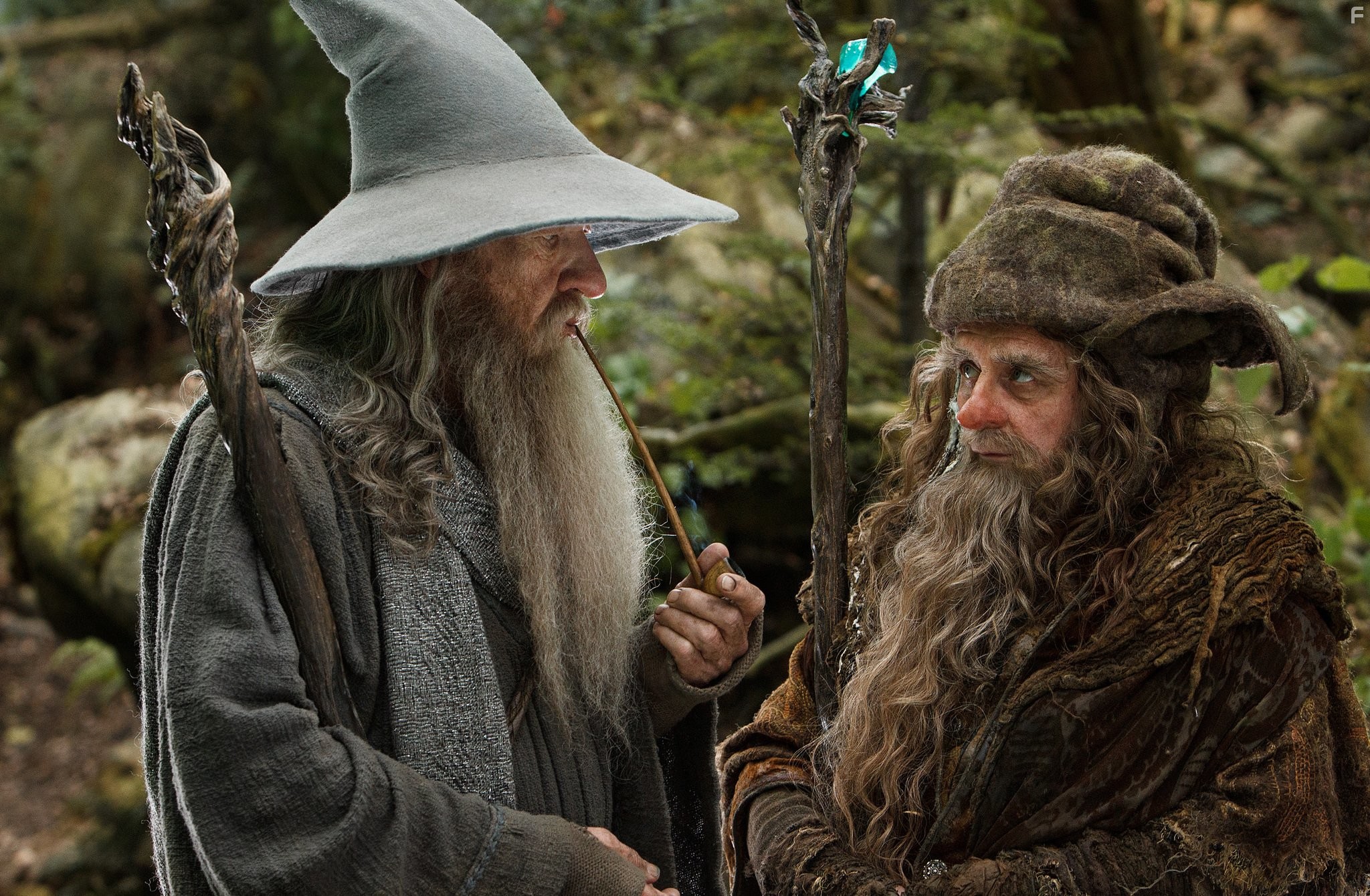 Ian McKellen and Sylvester McCoy in Хоббит: Нежданное путешествие (2012)
