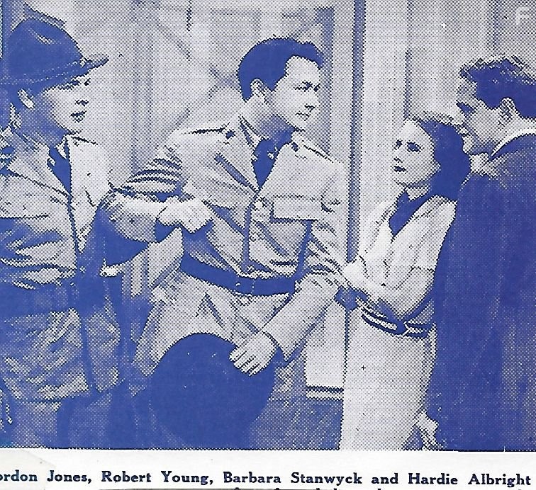 Barbara Stanwyck, Robert Young, Hardie Albright, and Gordon Jones in Red Salute (1935)