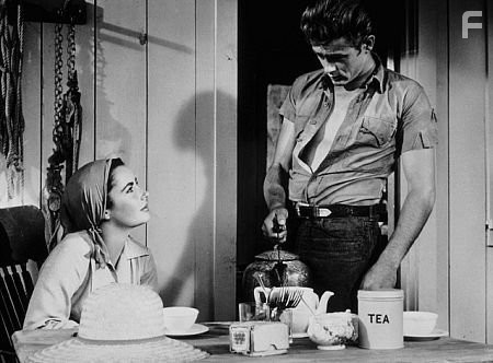 Elizabeth Taylor and James Dean in "Giant" 1955 Warner Bros.