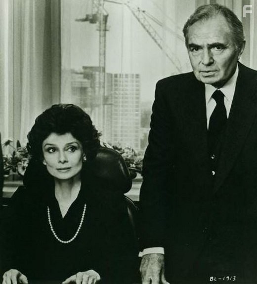 Audrey Hepburn and James Mason in Bloodline (1979)