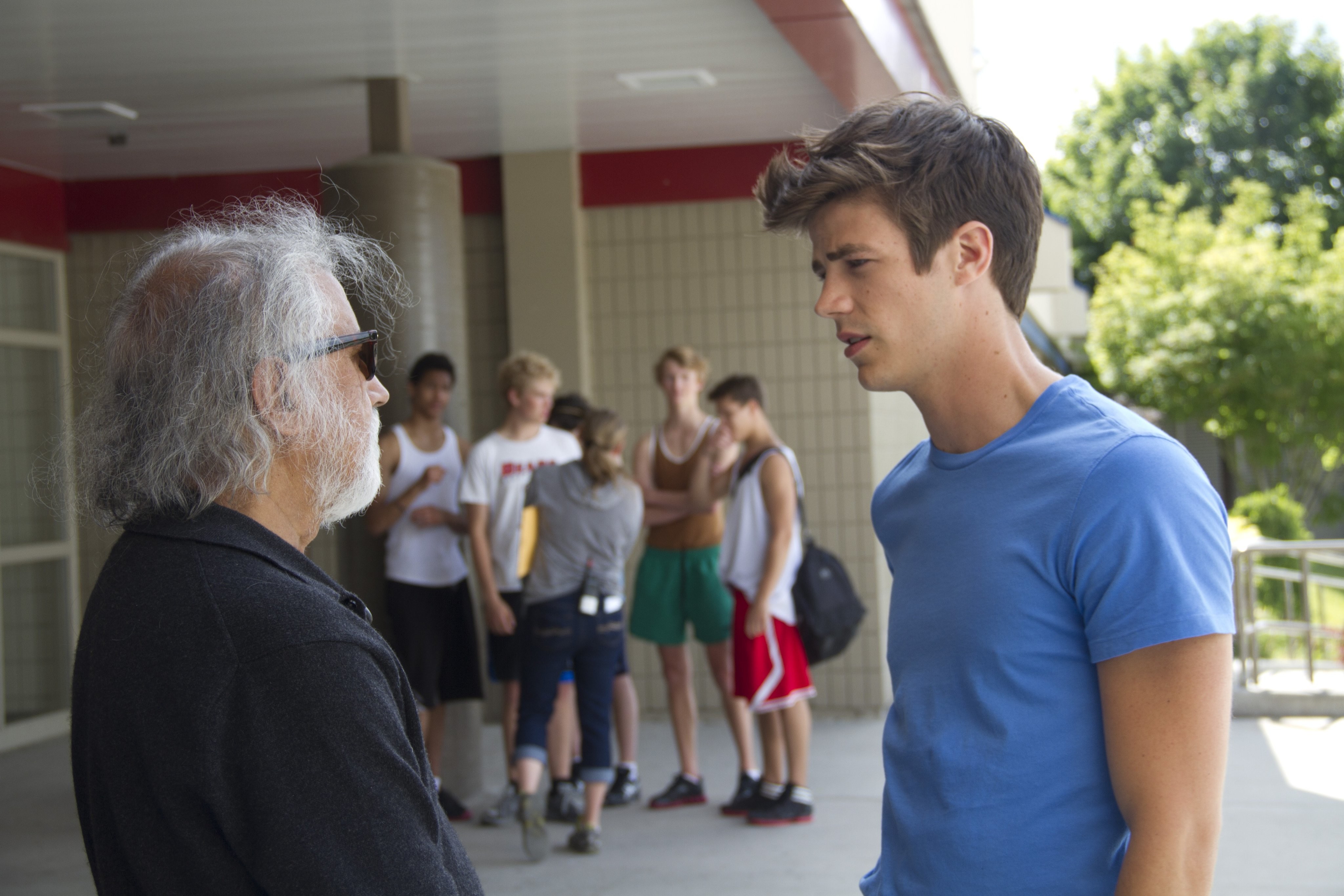Jay Brazeau and Grant Gustin in A Mother's Nightmare (2012)