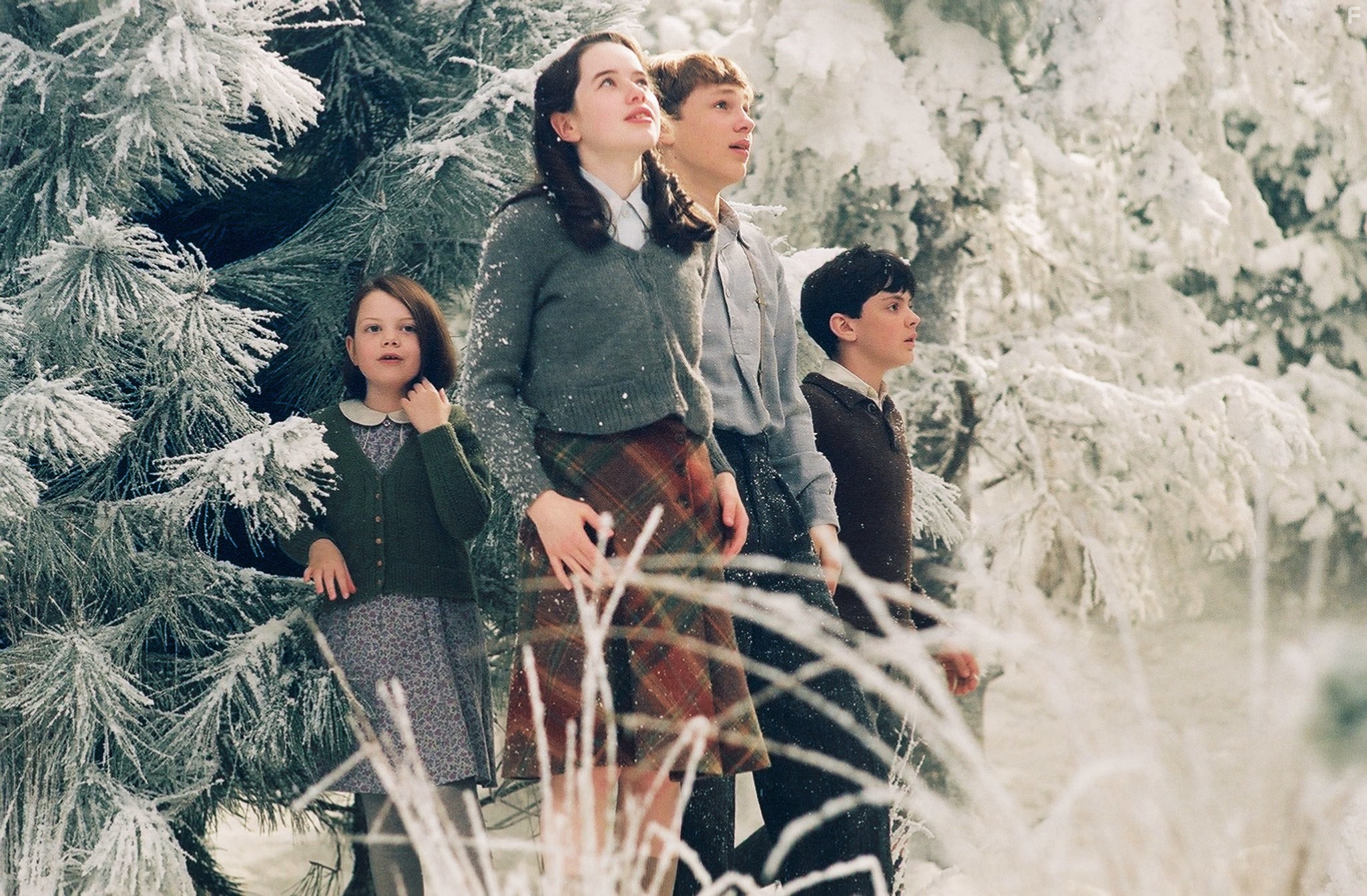 William Moseley, Anna Popplewell, Skandar Keynes, and Georgie Henley in Хроники Нарнии: Лев, Колдунья и волшебный шкаф (2005)