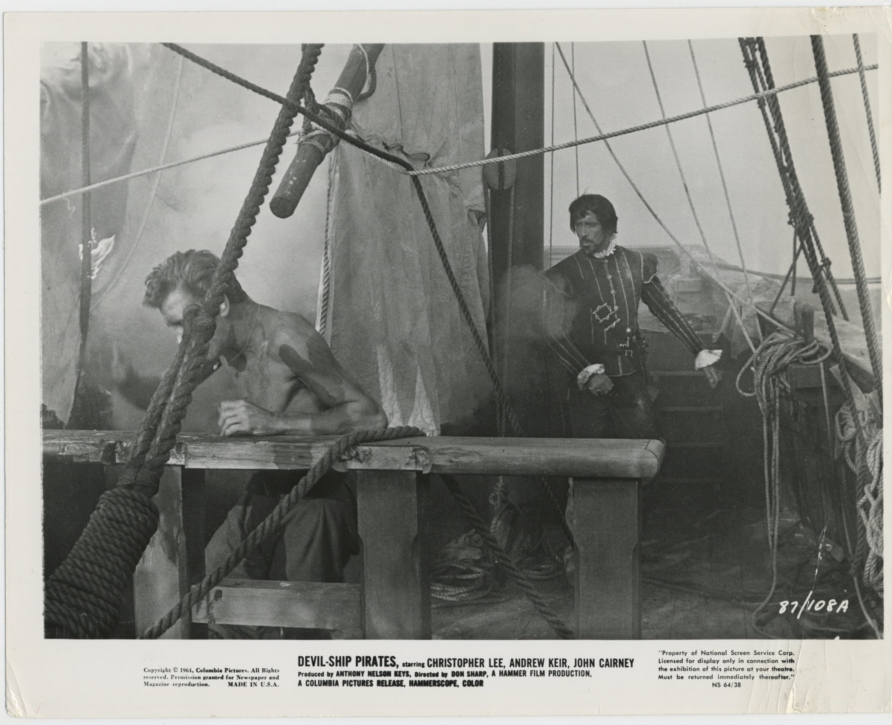 Christopher Lee in The Devil-Ship Pirates (1964)