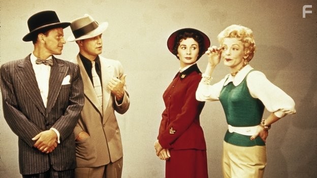 Marlon Brando, Frank Sinatra, Jean Simmons, and Vivian Blaine in Парни и куколки (1955)