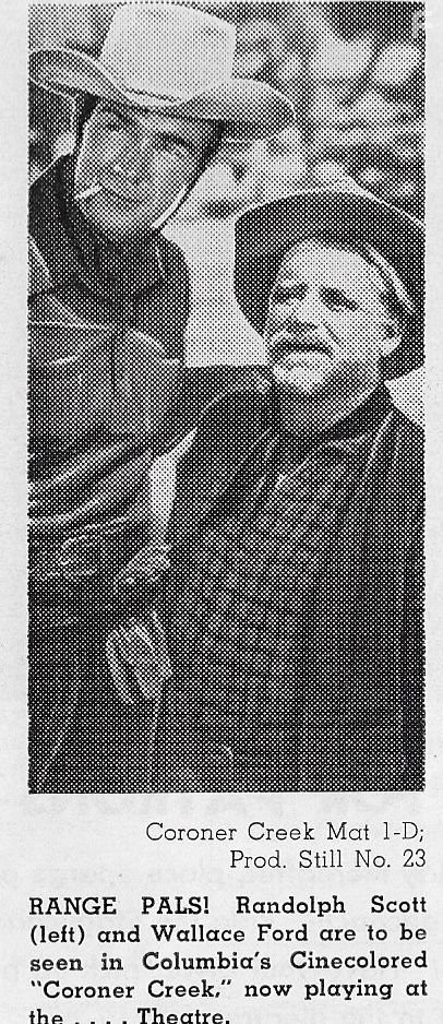 Randolph Scott and Wallace Ford in Coroner Creek (1948)