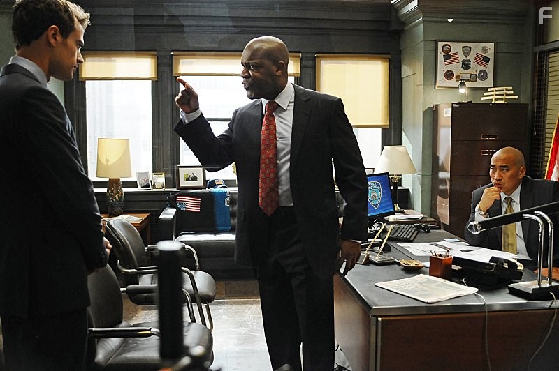 Ron Yuan, Thaddeus Daniels, and Theo James in Везунчик (2013)