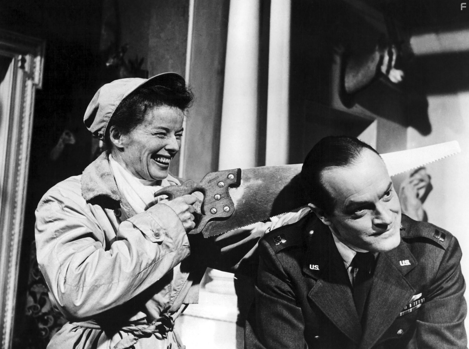 Katharine Hepburn and Bob Hope in The Iron Petticoat (1956)