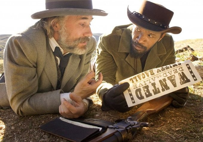 Jamie Foxx and Christoph Waltz in Джанго освобожденный (2012)
