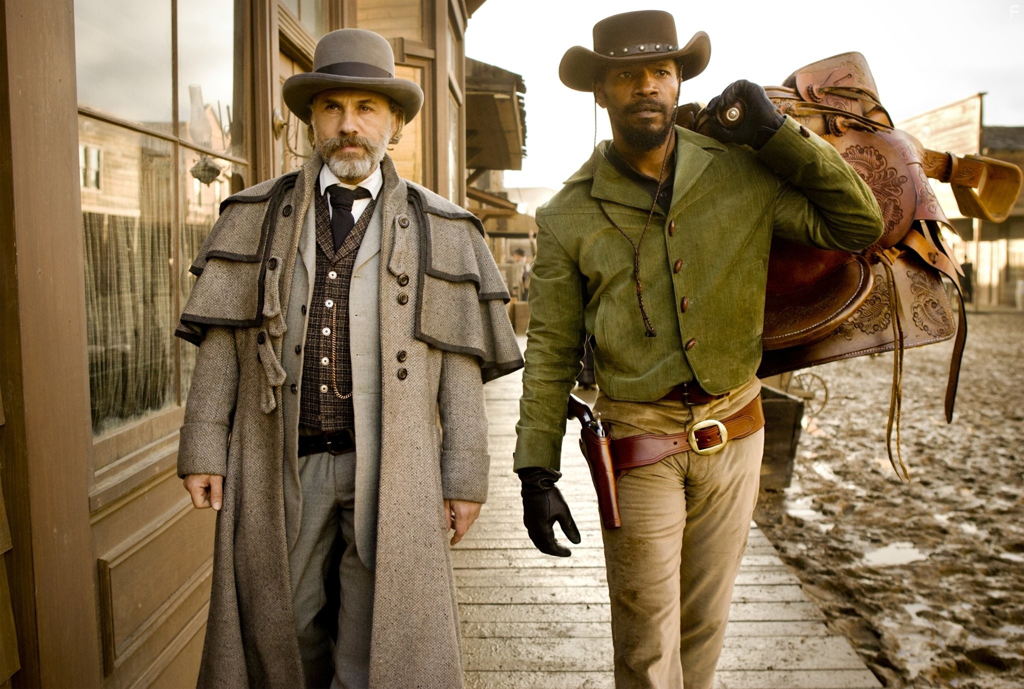 Jamie Foxx and Christoph Waltz in Джанго освобожденный (2012)