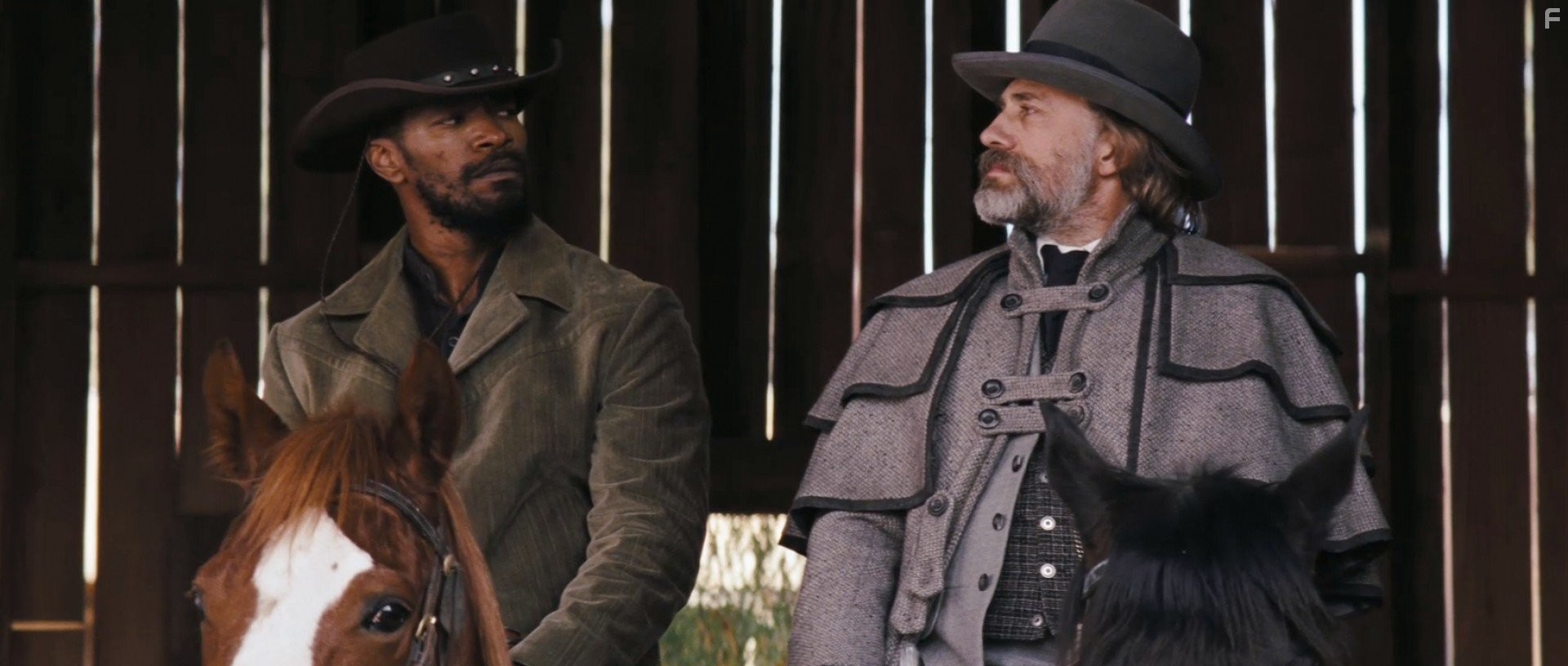 Jamie Foxx and Christoph Waltz in Джанго освобожденный (2012)