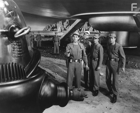 "Forbidden Planet" Leslie Nielsen, Robby the Robot, 1956, MGM  **I.V.