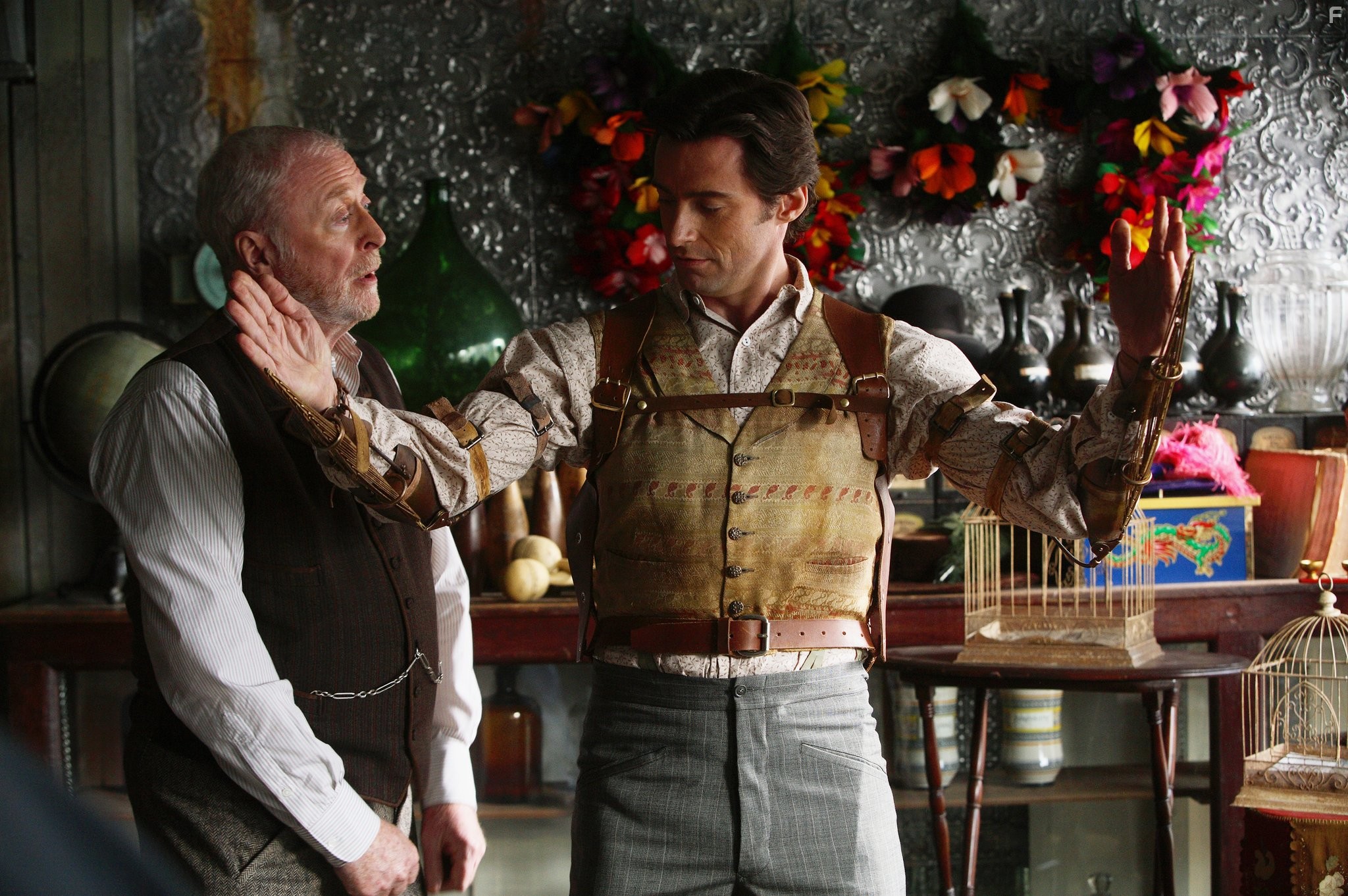 Michael Caine and Hugh Jackman in Престиж (2006)