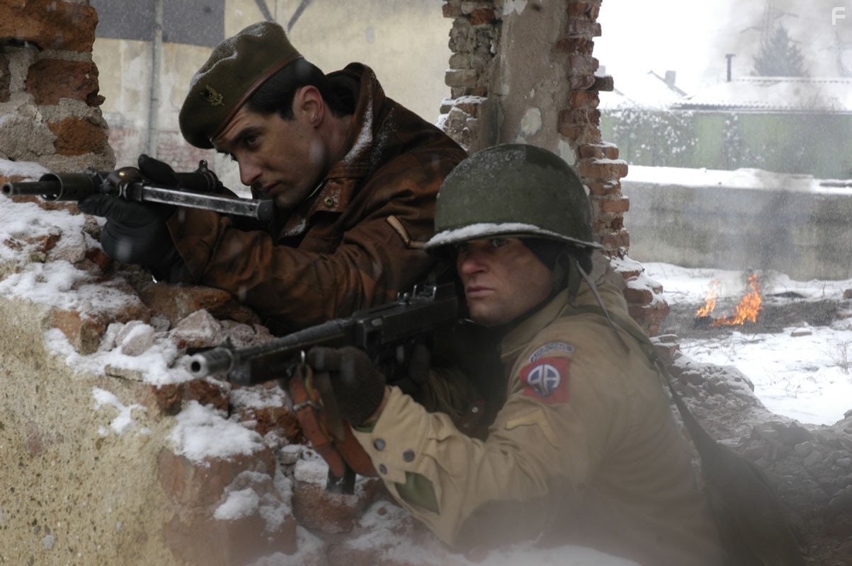 "Jones" (Newton) and "Lewis" (Pomichter) outside the French resistance headquarters (SS Doomtrooper, 2006).