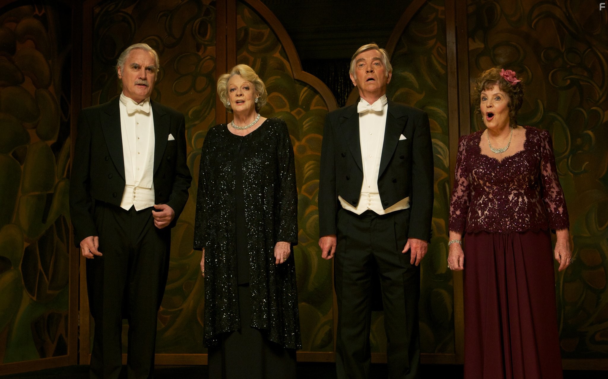 Maggie Smith, Pauline Collins, Billy Connolly, and Tom Courtenay in Квартет (2012)