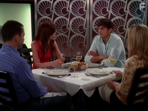 Jon Cryer, Ashton Kutcher, Courtney Thorne-Smith, and Sophie Winkleman in Два с половиной человека (2003)