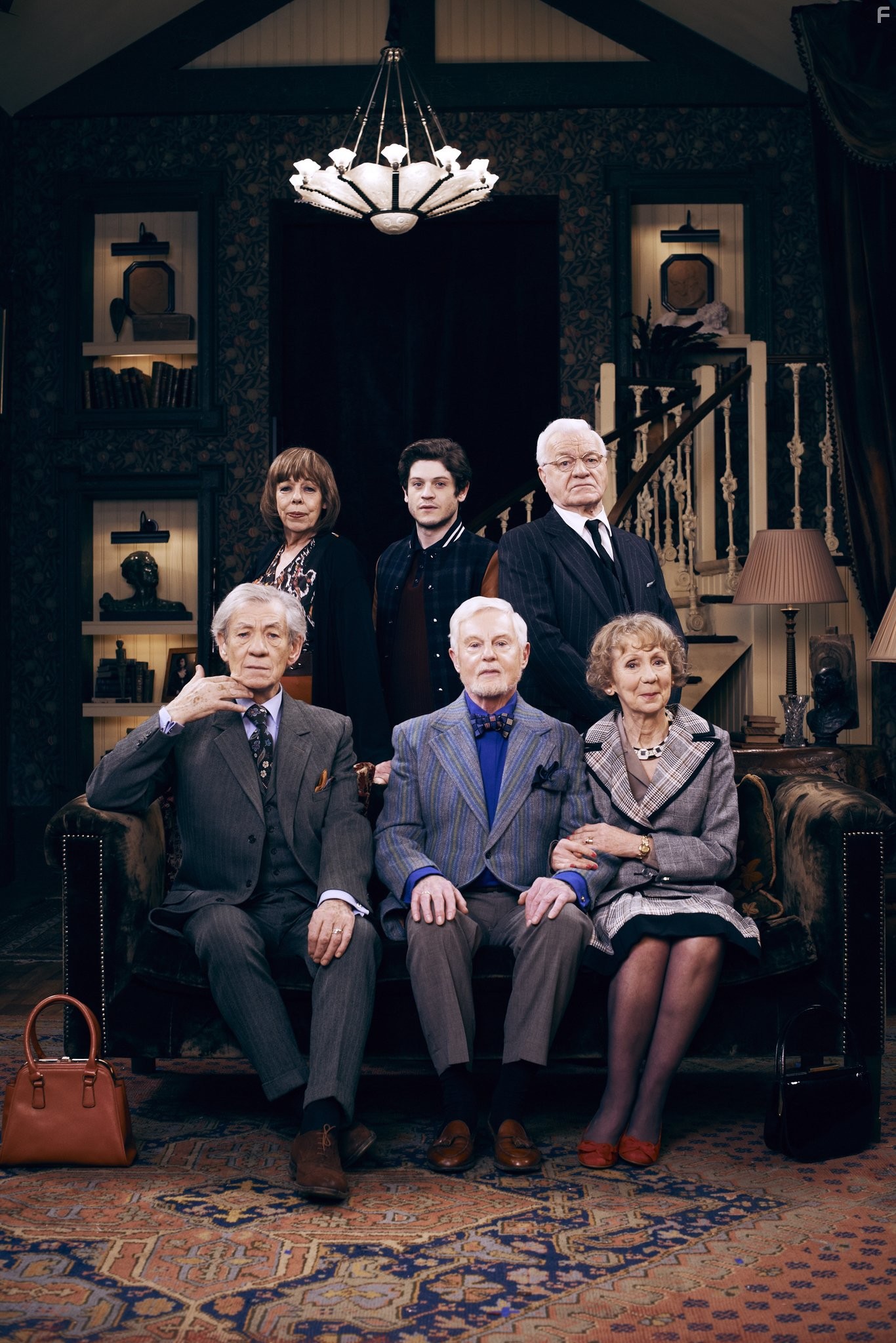 Derek Jacobi, Ian McKellen, Frances de la Tour, Marcia Warren, and Iwan Rheon in Грешники (2013)