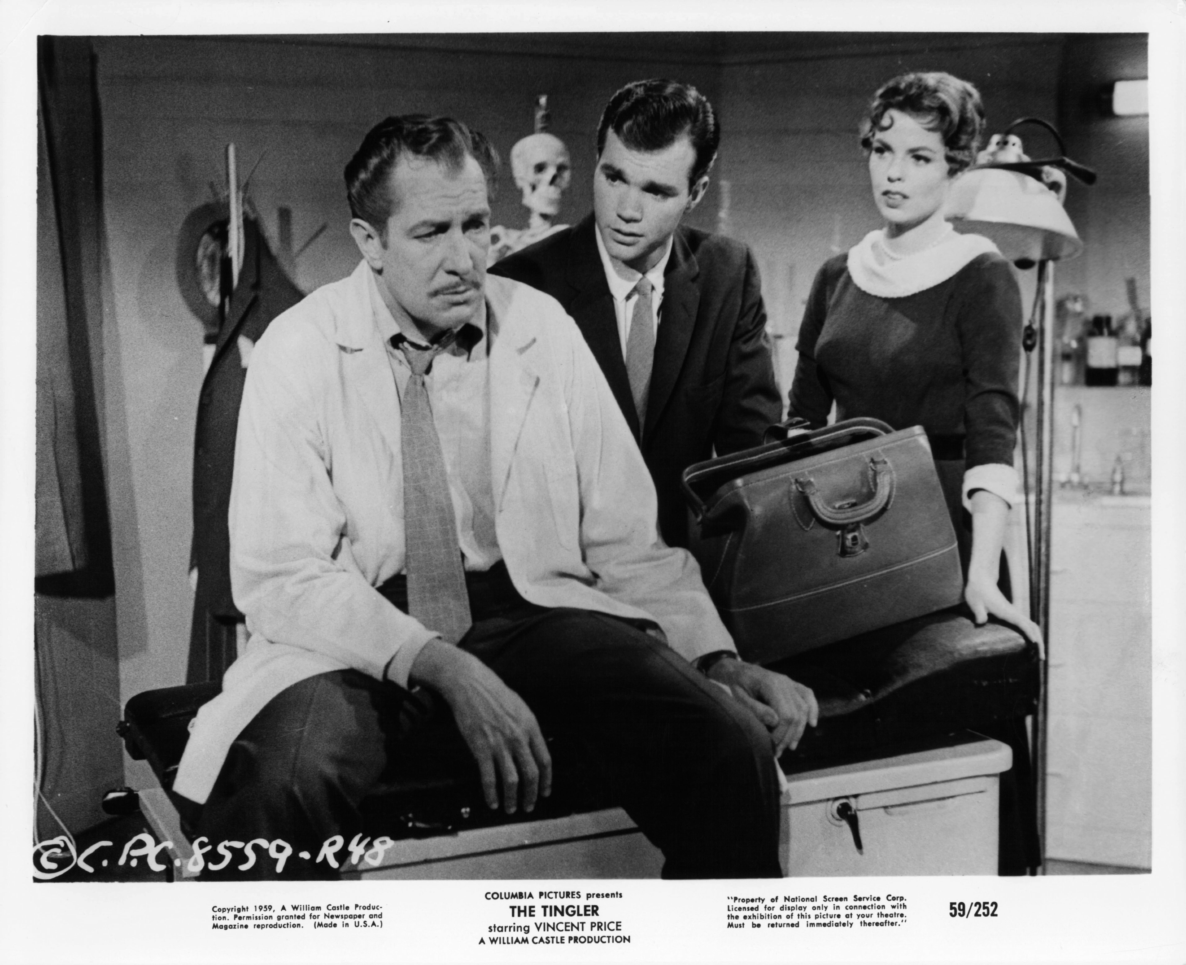 Vincent Price, Darryl Hickman, and Pamela Lincoln in Тинглер (1959)