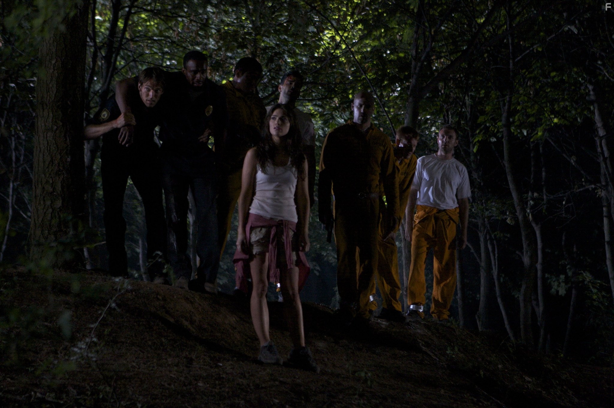 Jake Curran, Charles Venn, Tamer Hassan, Tom Frederic, Gil Kolirin, Tom McKay, Christian Contreras, and Janet Montgomery in Поворот не туда 3 (2009)