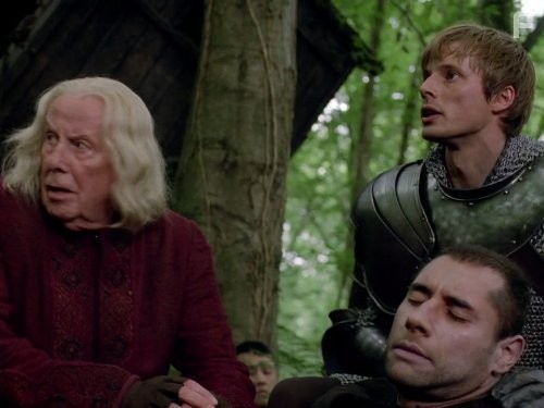 Richard Wilson and Bradley James in Мерлин (2008)