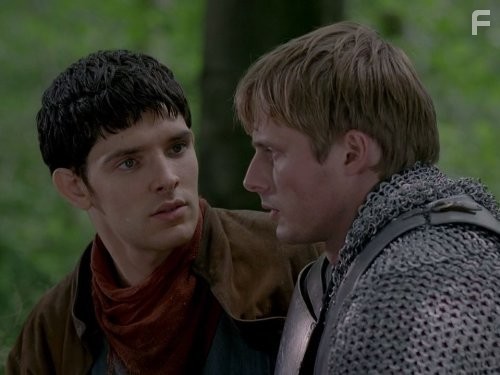 Colin Morgan and Bradley James in Мерлин (2008)