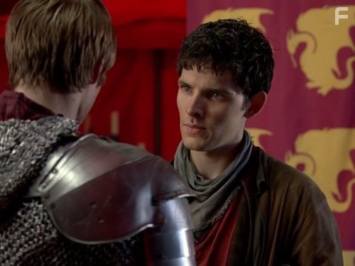 Colin Morgan and Bradley James in Мерлин (2008)