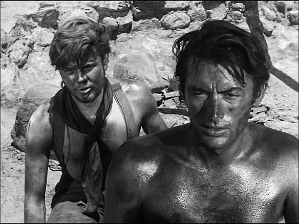 Gregory Peck and Robert Arthur in Жёлтое небо (1948)