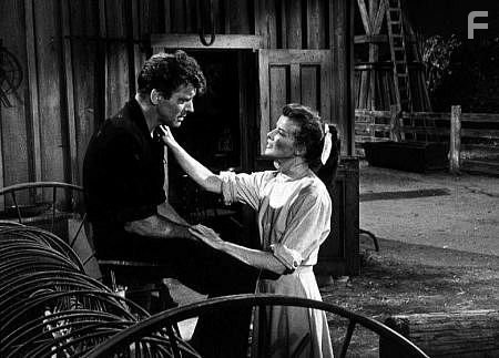 8293-2 Katharine Hepburn and Burt Lancaster in "The Rainmaker" 1956 Paramount © 1978 Bill Avery MPTV