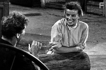 8293-8 Katharine Hepburn and Burt Lancaster in "The Rainmaker" 1956 Paramount © 1978 Bill Avery MPTV