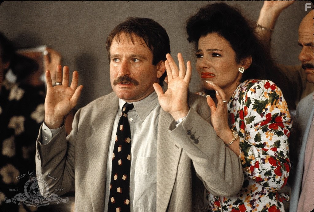 Robin Williams and Fran Drescher in Человек-Кадиллак (1990)