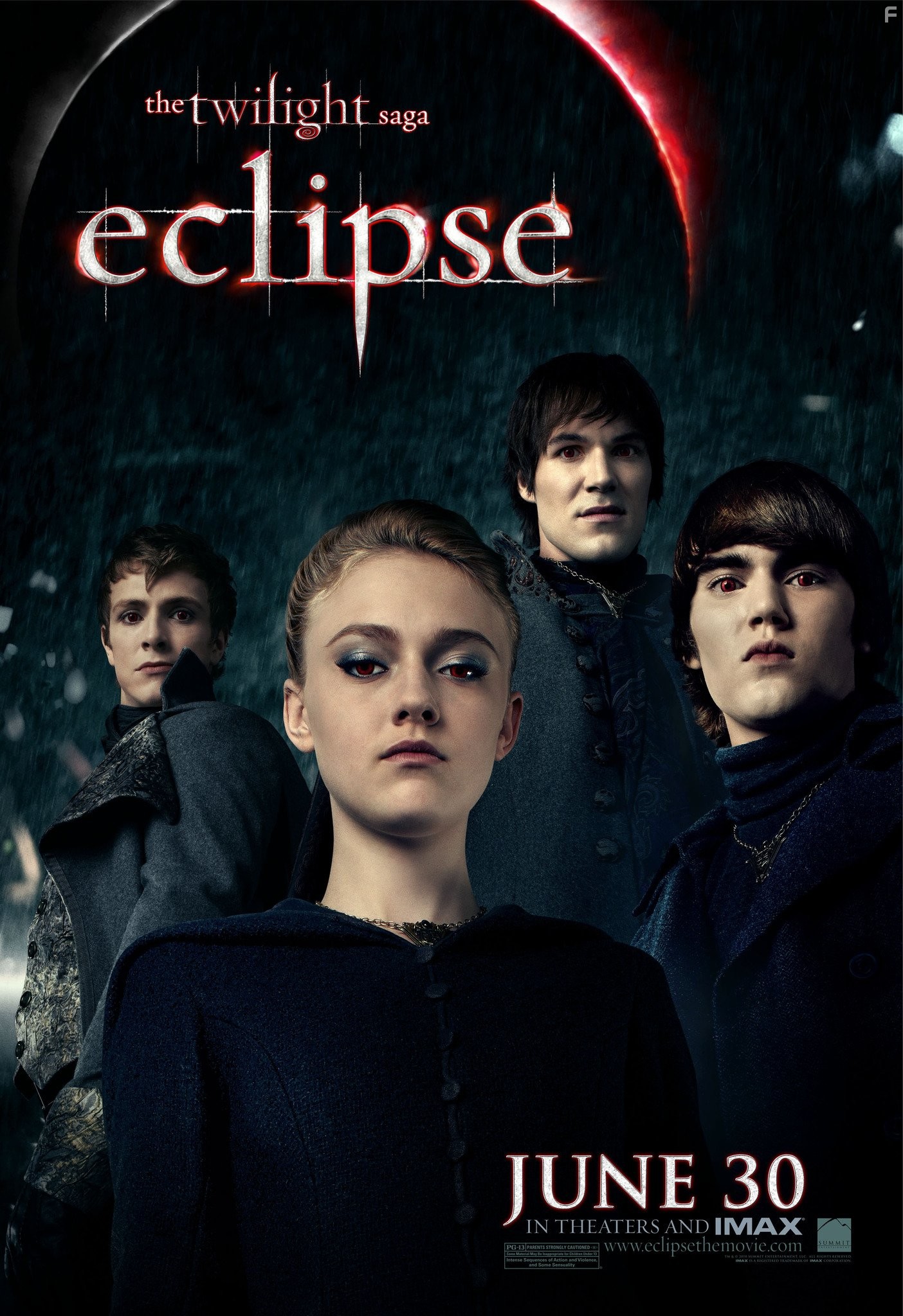 Dakota Fanning, Cameron Bright, Daniel Cudmore, and Charlie Bewley in Сумерки. Сага. Затмение (2010)