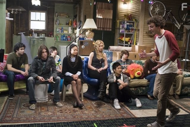 Gaelan Connell, Ryan Donowho, Aly Michalka, Charlie Saxton, Tim Jo, and Lisa Chung in Бэндслэм (2009)