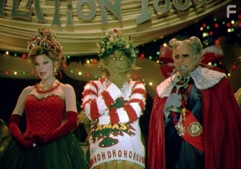 The Grinch at Whoville's Whobilation with Martha May Whovier and Mayor May Who (photo credit: Ron Batzdorf)