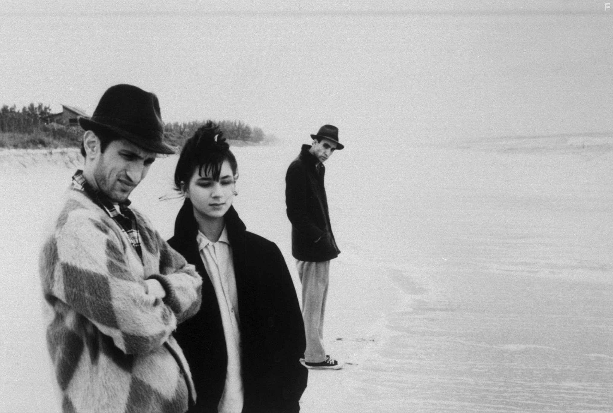 Richard Edson, Eszter Balint, and John Lurie in Более странно, чем в раю (1984)