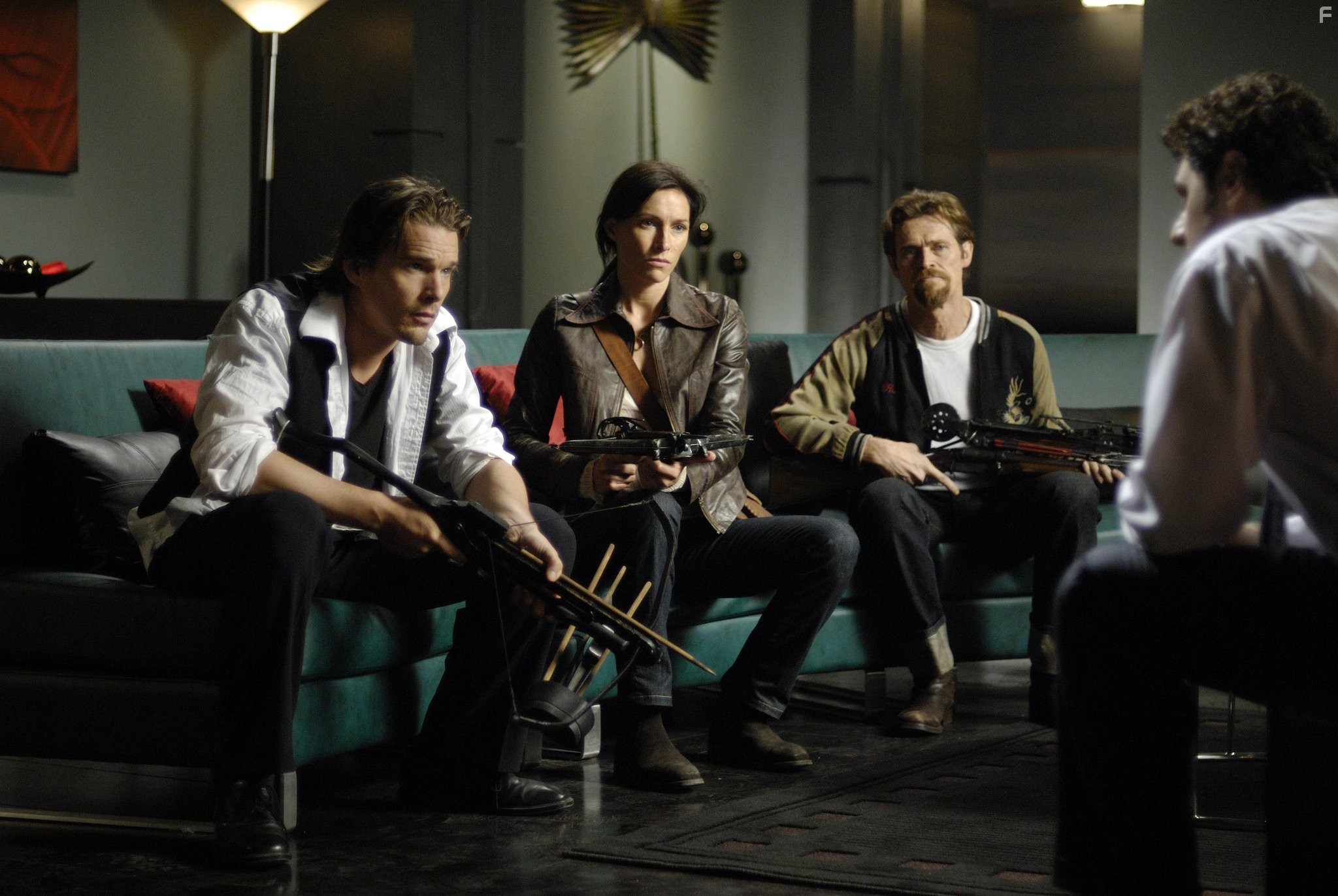 Ethan Hawke, Willem Dafoe, and Claudia Karvan in Воины света (2009)