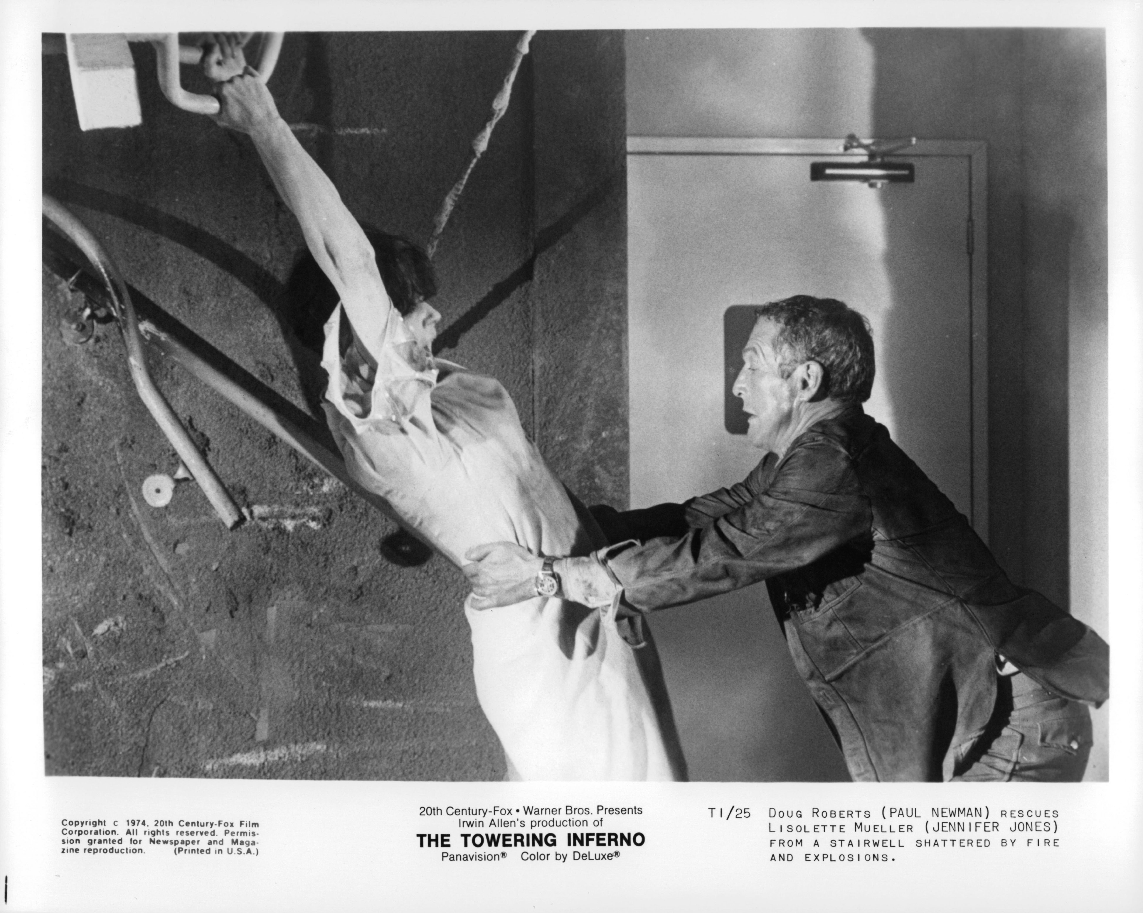 Paul Newman and Jennifer Jones in Yздымaющийся ад (1974)