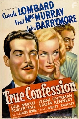 John Barrymore, Carole Lombard, and Fred MacMurray in True Confession (1937)