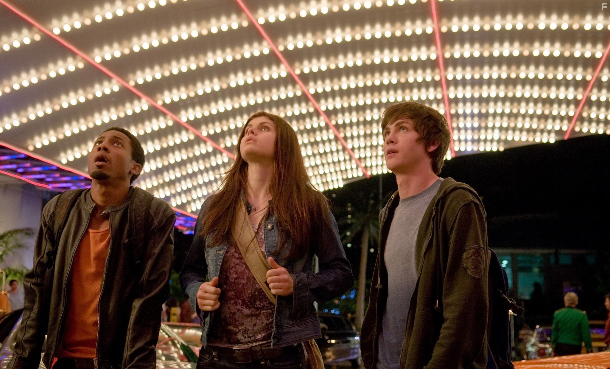 Logan Lerman, Brandon T. Jackson, and Alexandra Daddario in Перси Джексон и Похититель молний (2010)