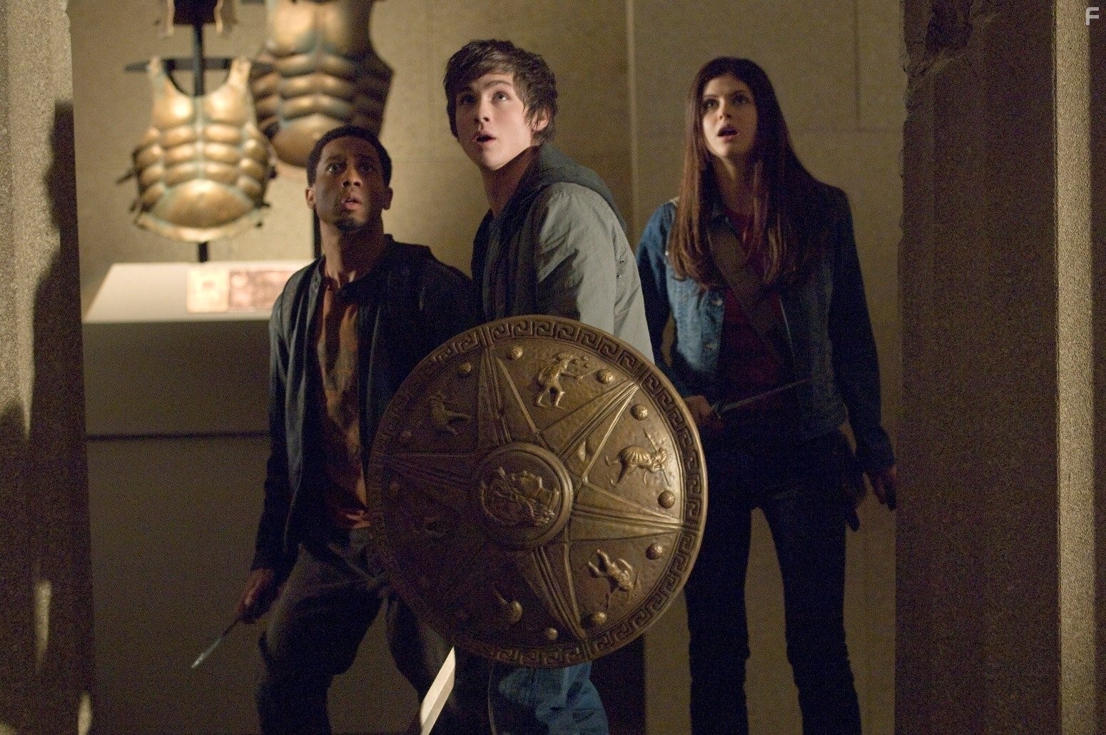 Logan Lerman, Brandon T. Jackson, and Alexandra Daddario in Перси Джексон и Похититель молний (2010)