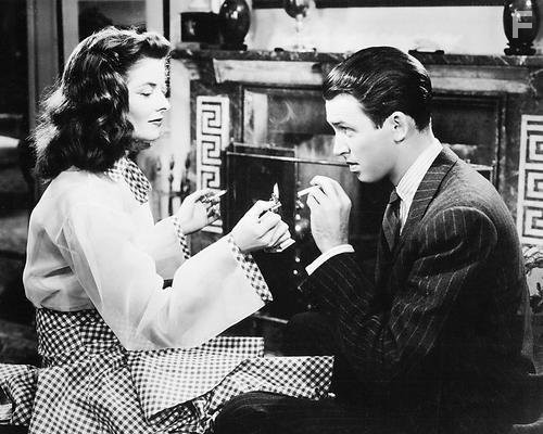 Katharine Hepburn and James Stewart in Филадельфийская история (1940)