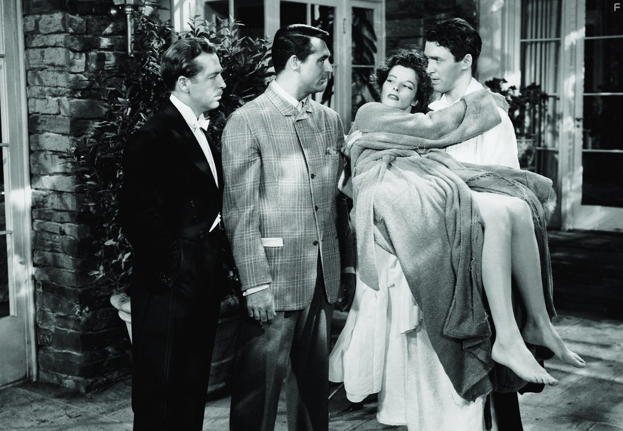 Cary Grant, Katharine Hepburn, James Stewart, and John Howard in Филадельфийская история (1940)