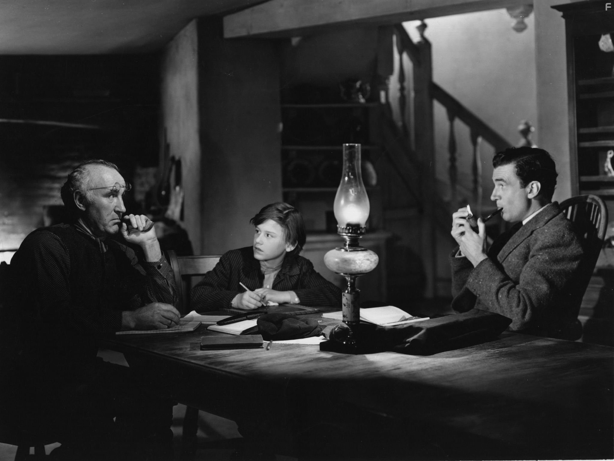Roddy McDowall, Donald Crisp, and Walter Pidgeon in Как зелена была моя долина (1941)