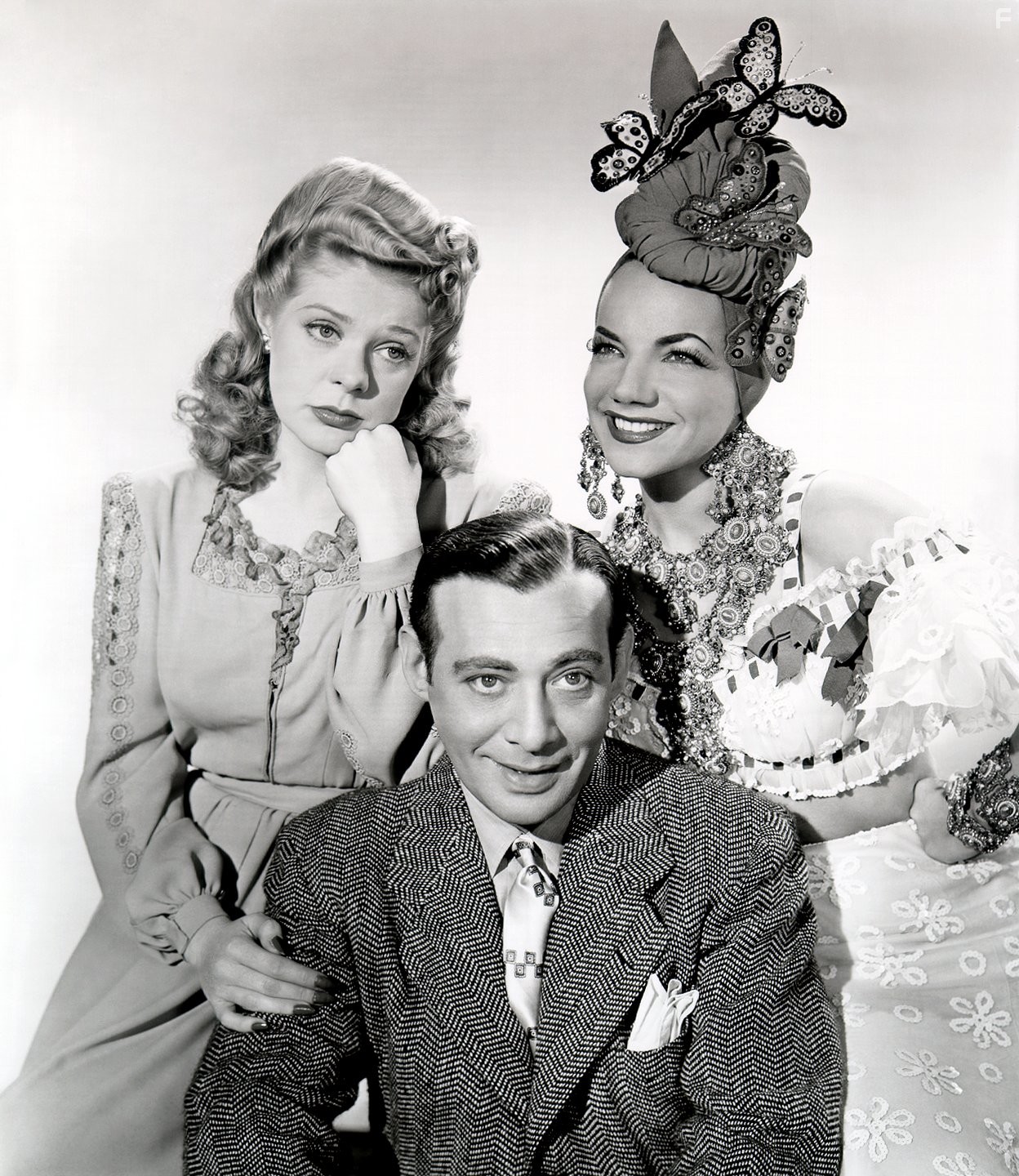 Carmen Miranda, Phil Baker, and Alice Faye in The Gang's All Here (1943)