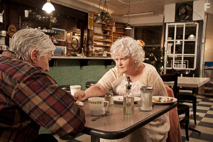 Olympia Dukakis as Stella and Brenda Fricker as Dot in Cloudburst.