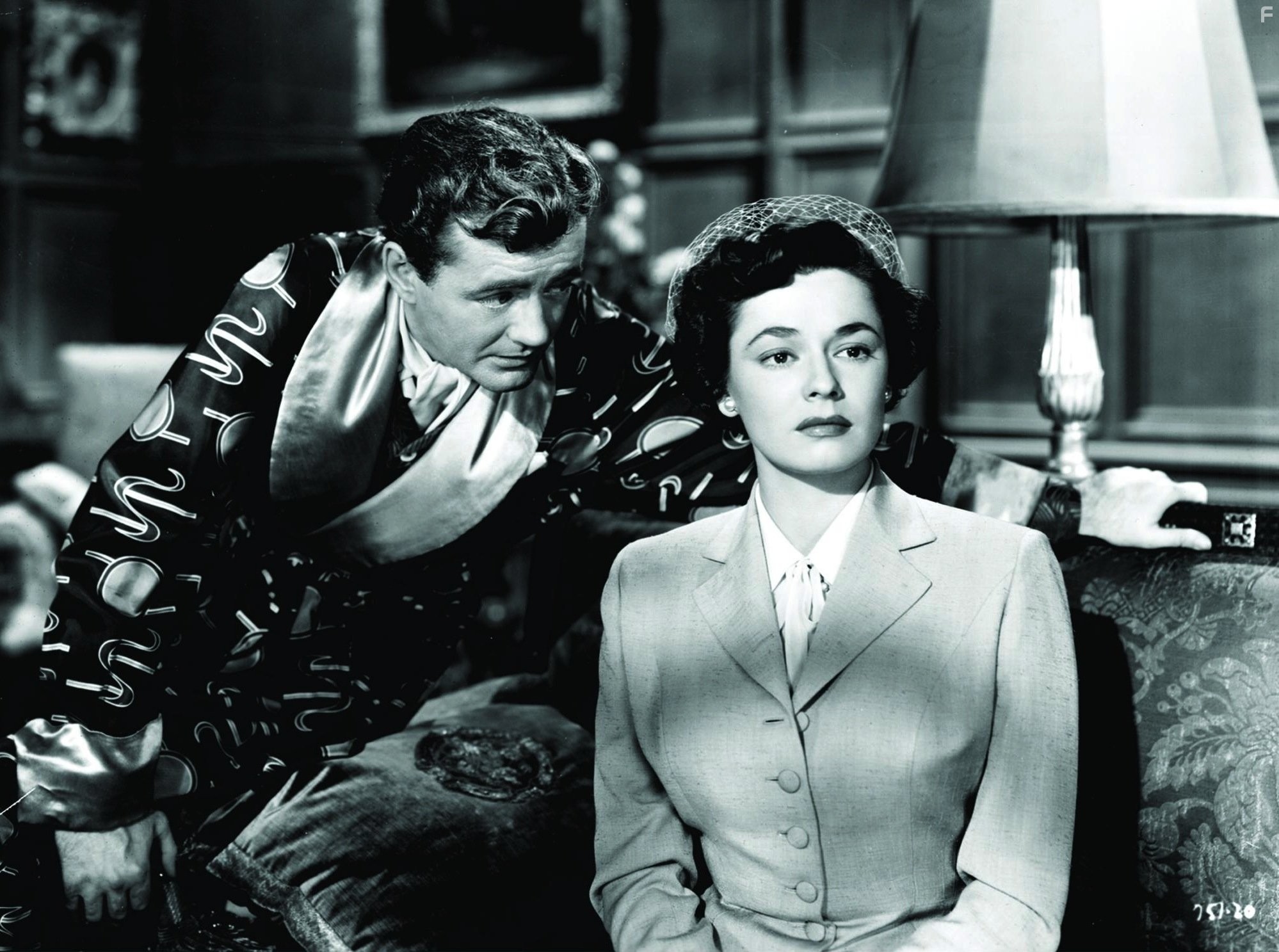 Ruth Roman and Robert Walker in Незнакомцы в поезде (1951)