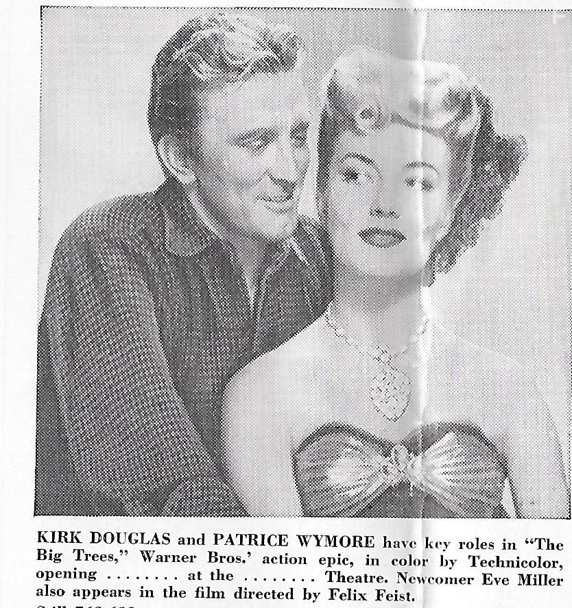 Kirk Douglas and Patrice Wymore in The Big Trees (1952)