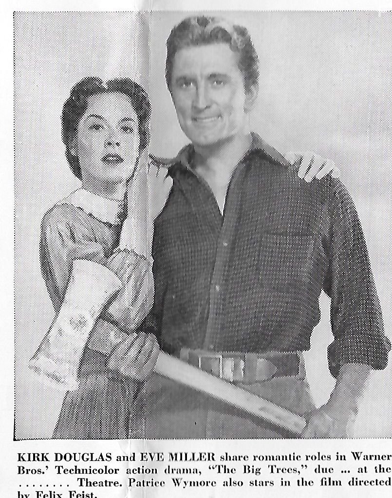 Kirk Douglas and Eve Miller in The Big Trees (1952)
