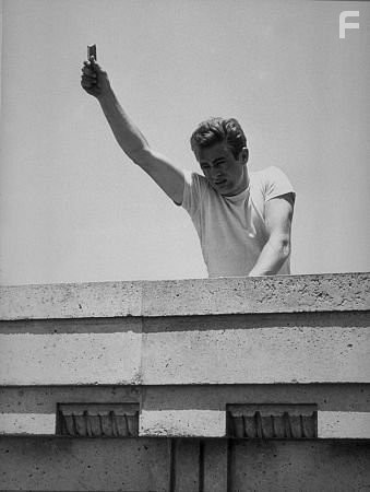 James Dean in the original final scene of "Rebel Without A Cause." 1955 Warner / MPTV